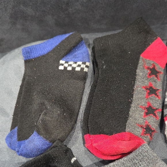Assorted Ankle Socks - Black, Red, Gray - Picture 2 of 5